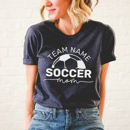Fotbollsmamma Anpassat Lag Namn Nummer Marinblå T Shirt