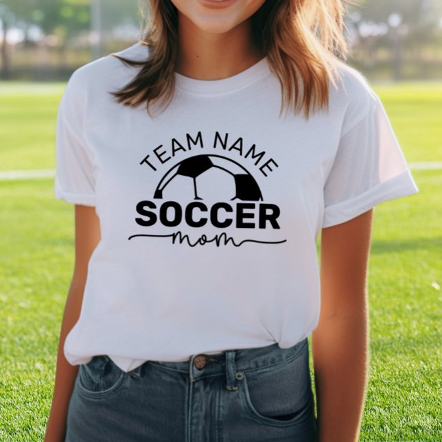 Fotbollsmamma Anpassat Lag Namn Nummer Vitt T Shirt (Skapare uppladdad)