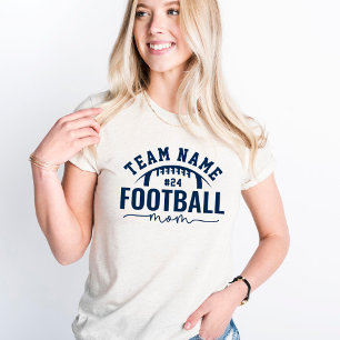 Fotbollsmamma Anpassat Lag Navy på Havregrynsbrun T Shirt