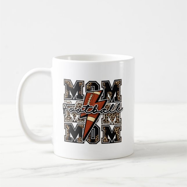 Fotbollsmamma Blixt Leopard | Retro Sport Kaffemugg (Vänster)