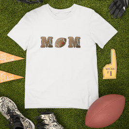 Fotbollsmamma / Brun MOM Fotbollshjärta T Shirt