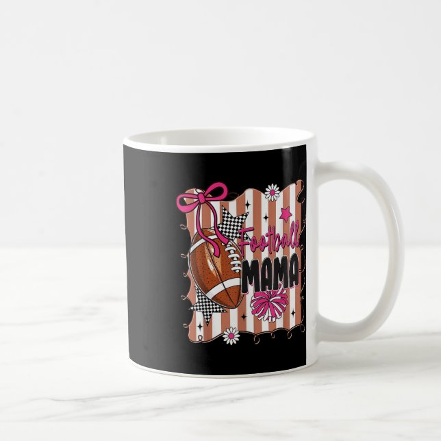 Fotbollsmamma Coquette Bow Game Day Touchdown Säso Kaffemugg (Höger)
