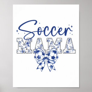 Fotbollsmamma Coquette Bow Rolig Fotboll Cheer Mam Poster