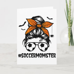Fotbollsmamma För Kvinnor Halloween Mamma Rufsigt Kort