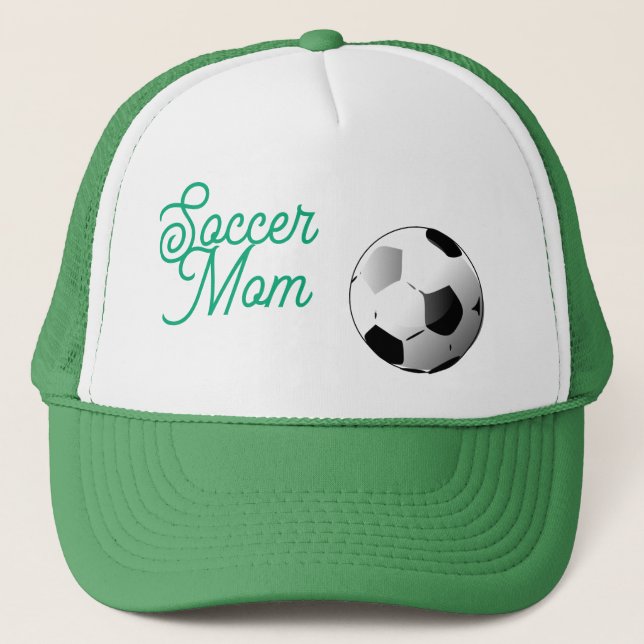 Fotbollsmamma keps grön och vit (Framsida)