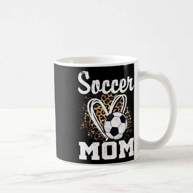 Fotbollsmamma Leopard Hjarta  Kaffemugg (Höger)