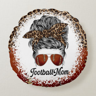 Fotbollsmamma Leopardtryck Rund Kudde