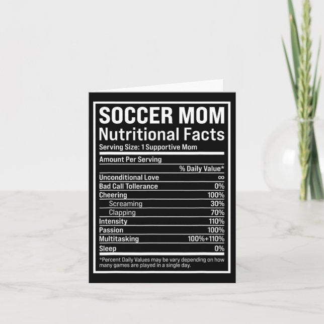Fotbollsmamma Ll Mamma Näringsfakta Roliga mödrar  Kort (Framsida)