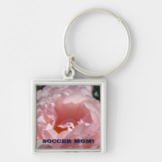 Fotbollsmamma! nyckelring Pastell Rosa Ros Blomma