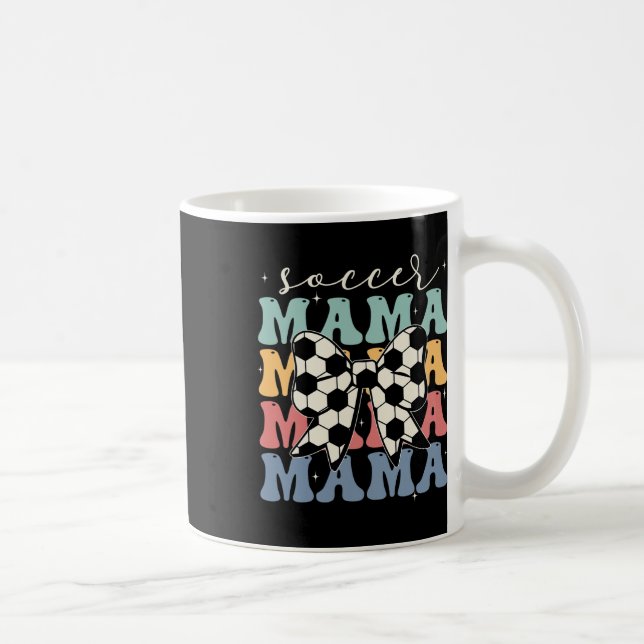 Fotbollsmamma Retro Groovy Fotboll Softll Mamma _1 Kaffemugg (Höger)