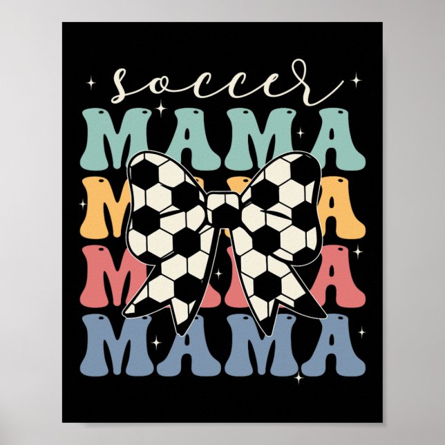 Fotbollsmamma Retro Groovy Fotboll Softll Mamma _1 Poster (Framsidan)