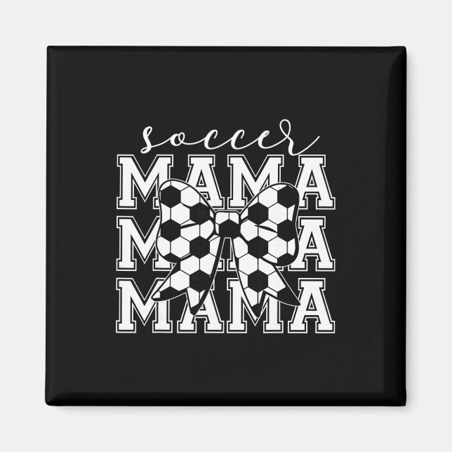 Fotbollsmamma Retro Groovy Fotboll Softll Mamma  Magnet (Framsidan)