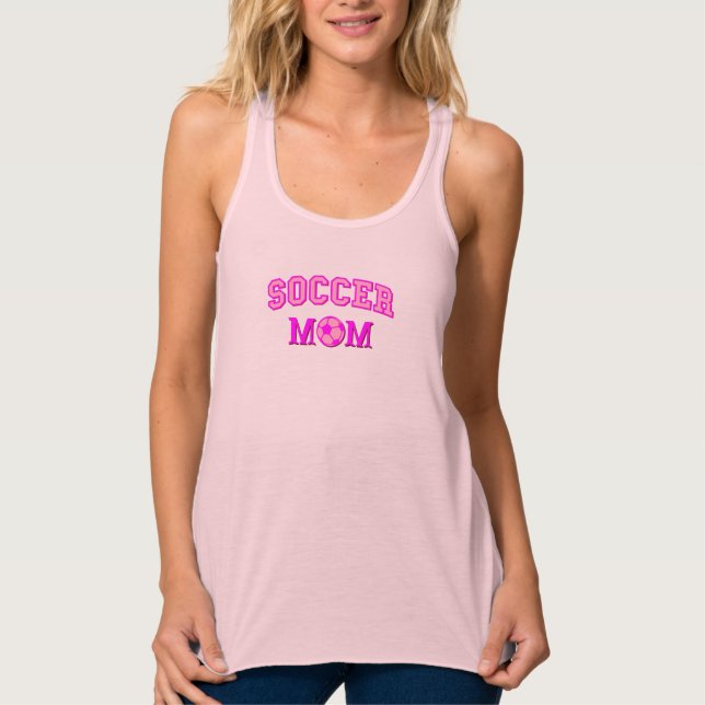 Fotbollsmamma ritning och text allt rosa linne med racerback  (Framsida)