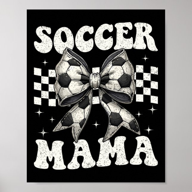 Fotbollsmamma Roligt Kokett Båge Mamma Mamma  Poster (Framsidan)