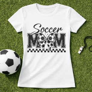 Fotbollsmamma Rutig Bow T Shirt
