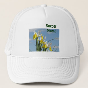 Fotbollsmamma! sporthattar Irisblommor blå himmel Keps