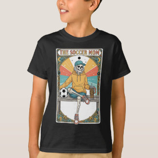 Fotbollsmamma Tarotkort Skelett Kaffe Faktura Side T Shirt