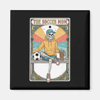 Fotbollsmamma Tarotkort Skelett Kaffe Faktura Sido Magnet