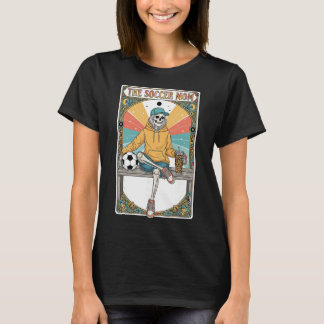 Fotbollsmamma Tarotkort Skelett Kaffe Faktura Sido T Shirt
