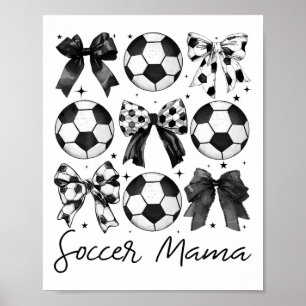Fotbollsmamma Tröja Coquette Bow Fotbollsmamma Poster