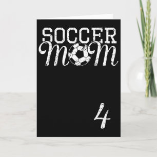 Fotbollsmamma Tröja Nummer 4 Favoritspelare #4 Lag Kort