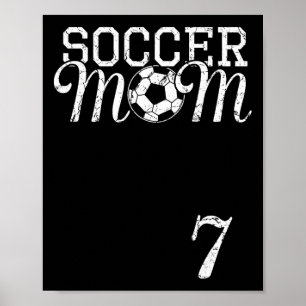 Fotbollsmamma Tröja Nummer 7 Favoritspelare #7 Lag Poster