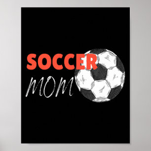 Fotbollsmamma Vintage Fotboll 4 T T-shirt Poster