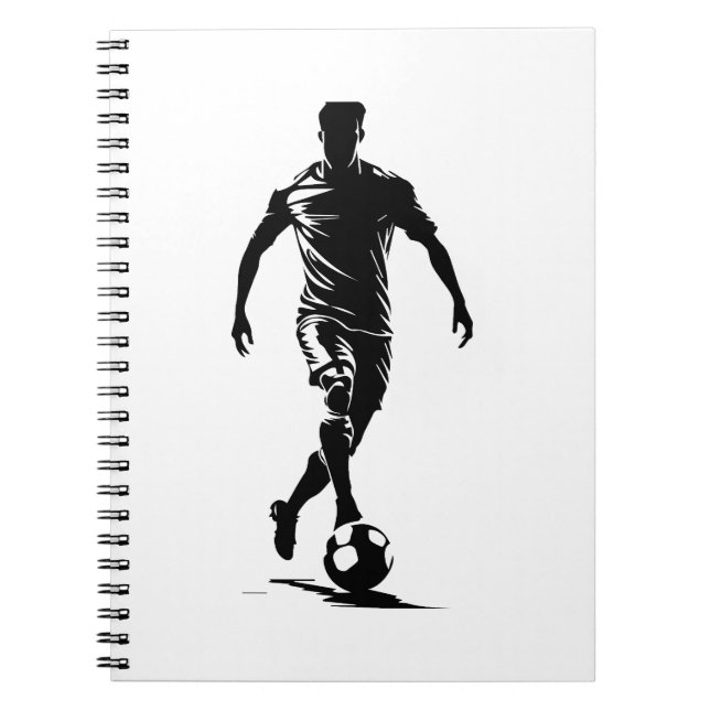 Fotbollsmannen med bolldesign. anteckningsbok (Framsidan)