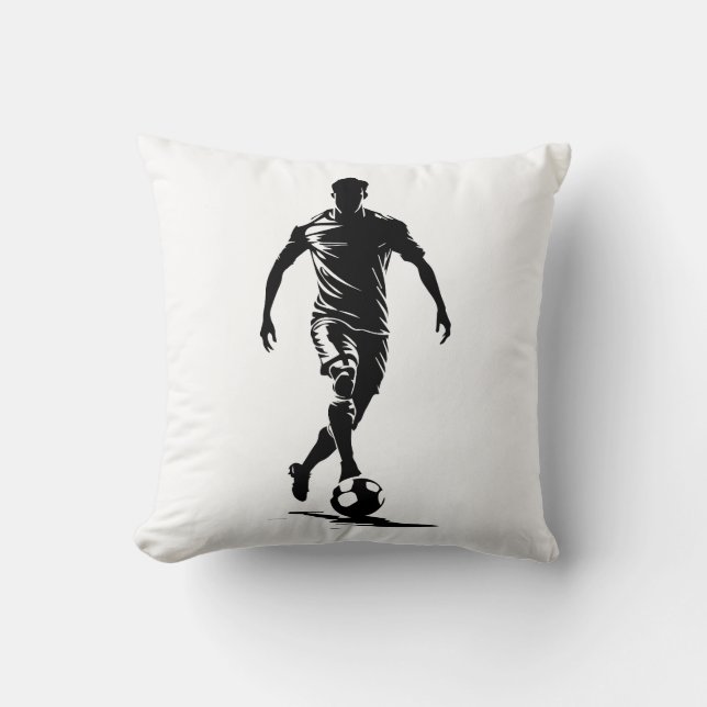 Fotbollsmannens design med boll. kudde (Framsida)