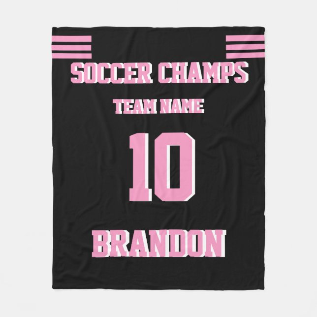 Fotbollsmästare Blanket rosa personlig player Fleecefilt (Framsidan)