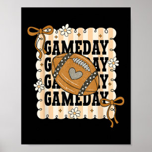 Fotbollsmatch Coquette, flickaktig höst fotboll Mo Poster