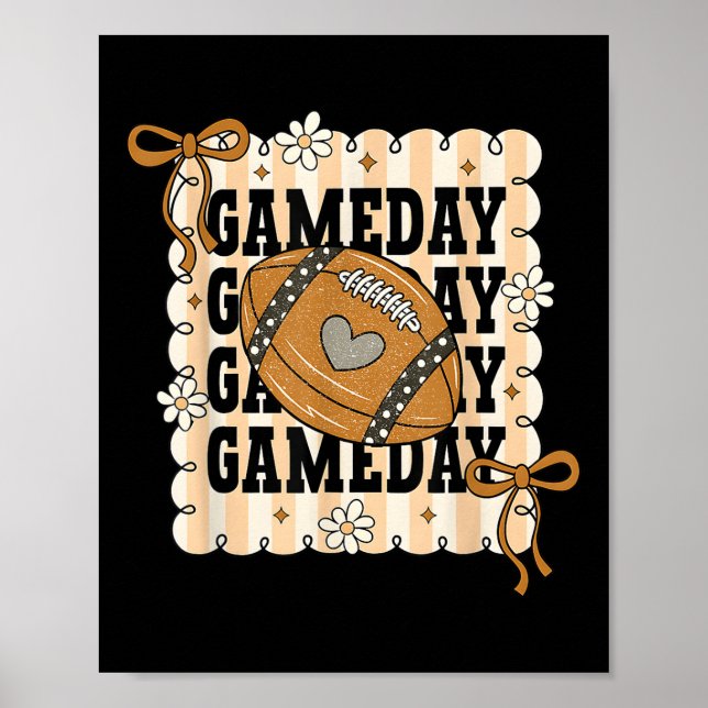 Fotbollsmatch Coquette, flickaktig höst fotboll Mo Poster (Framsidan)