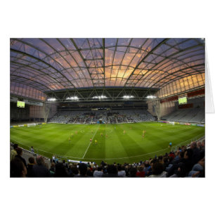 Fotbollsmatch, Forsyth Barr Stadium, Dunedin Hälsningskort