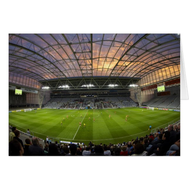 Fotbollsmatch, Forsyth Barr Stadium, Dunedin Hälsningskort (Framsidan Horizontal)