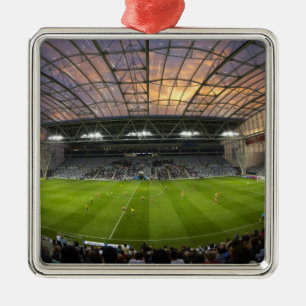 Fotbollsmatch, Forsyth Barr Stadium, Dunedin Julgransprydnad Metall