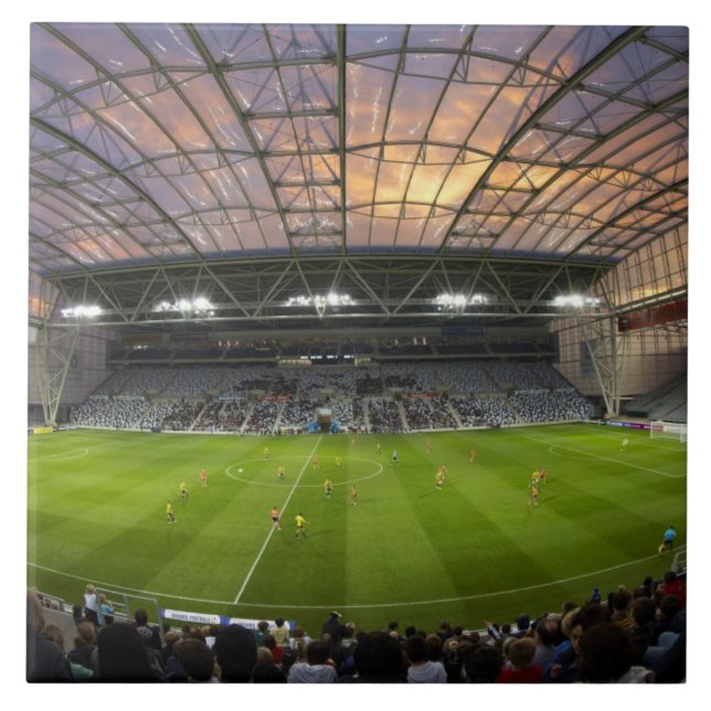 Fotbollsmatch, Forsyth Barr Stadium, Dunedin Kakelplatta (Framsidan)