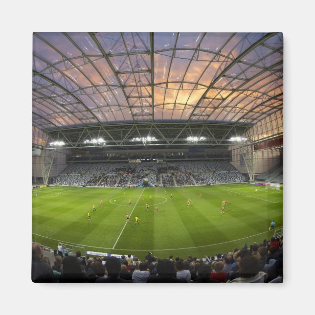 Fotbollsmatch, Forsyth Barr Stadium, Dunedin Magnet (Framsidan)