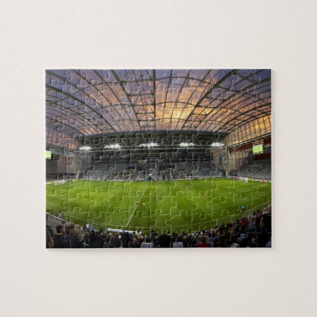 Fotbollsmatch, Forsyth Barr Stadium, Dunedin Pussel (Horisontell)
