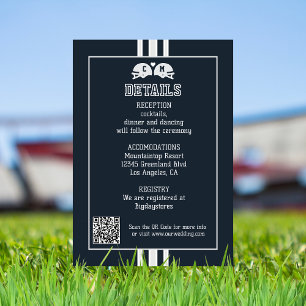 Fotbollsmatch Sportbröllop Detaljer QR-kod Tilläggskort
