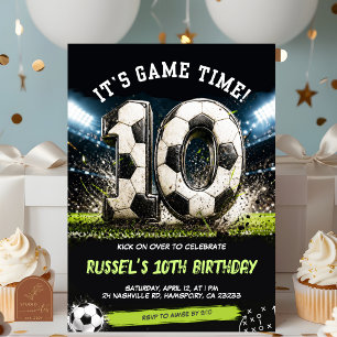 Fotbollsmatch Tid 10-års födelsedagsinbjudan Inbjudningar