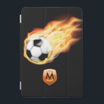 Fotbollsmonogram iPad Mini Skydd<br><div class="desc">Anpassade med fotboll eller fotboll med initialer. Bilder som används för det här objektet är licensierat © Graphics Factory.com</div>