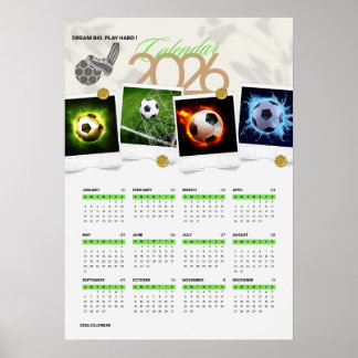 Fotbollsmotivation 2026 KALENDER Poster