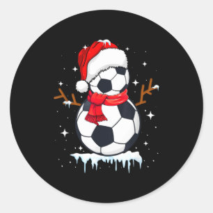 Fotbollsnömannakläder, rolig jul Santa herrar Runt Klistermärke