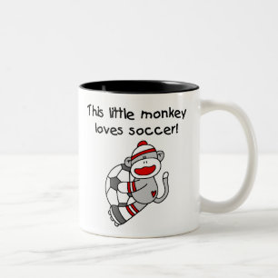 Fotbollsock monkey Två-Tonad mugg