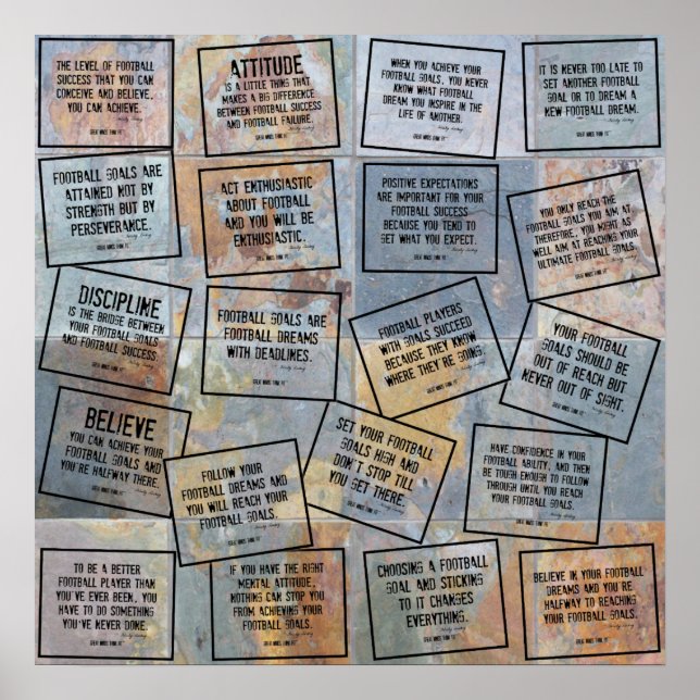 Fotbollsoffertkollage på skiffer poster (Framsidan)