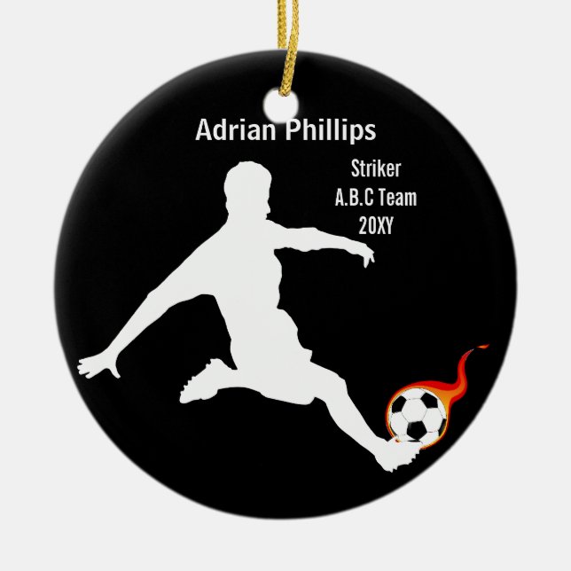 Fotbollsornament Julgransprydnad Keramik (Framsidan)