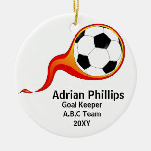 Fotbollsornament Julgransprydnad Keramik