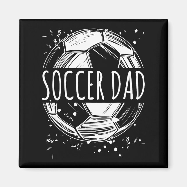 Fotbollspappa Distressed Vintage Fars Dagsplagg Magnet (Framsidan)