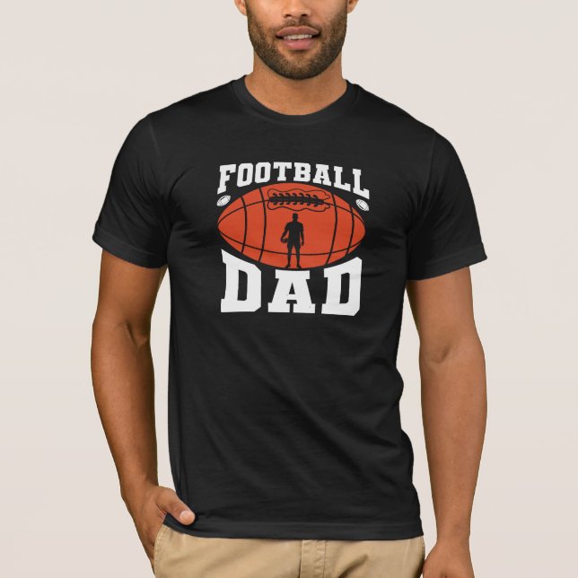 Fotbollspappa Retro textdesign - Orange och grå t- T Shirt (Framsida)