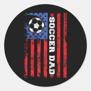 Fotbollspappa Usa Flagga All Amerikanska Pappor  Runt Klistermärke